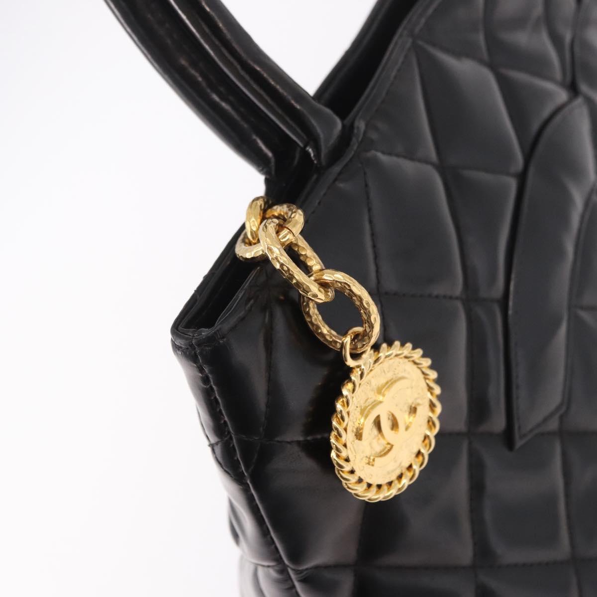 CHANEL Reissue Tote Bag Patent Black Gold CC Auth 190951