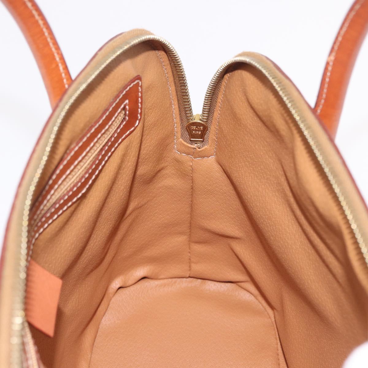 CELINE Macadam Hand Bag PVC Leather Brown Gold Auth 190952A