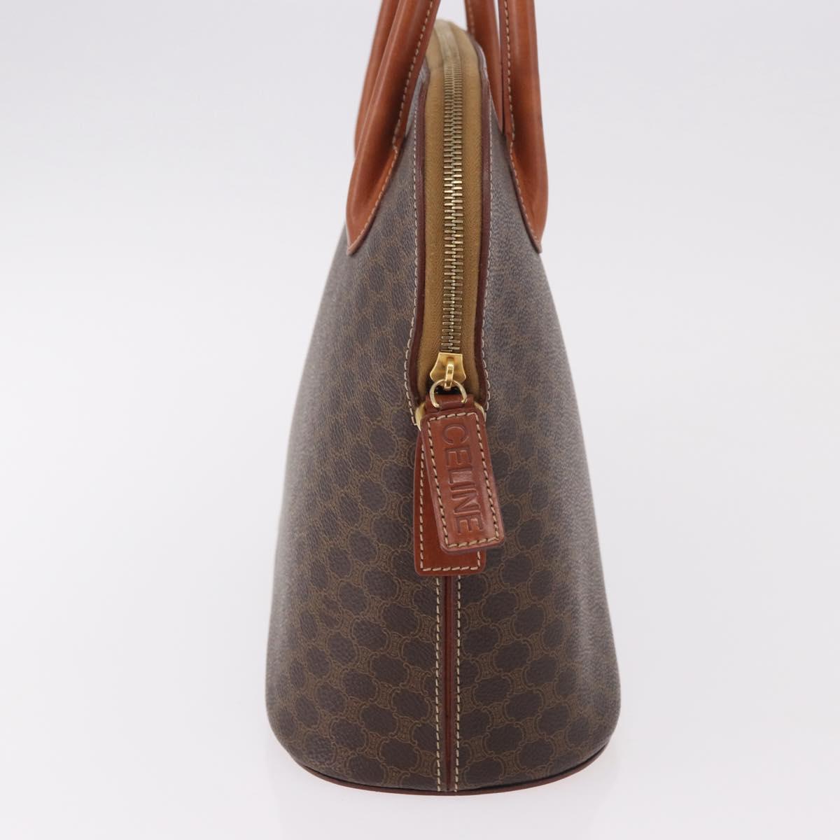 CELINE Macadam Hand Bag PVC Leather Brown Gold Auth 190952A