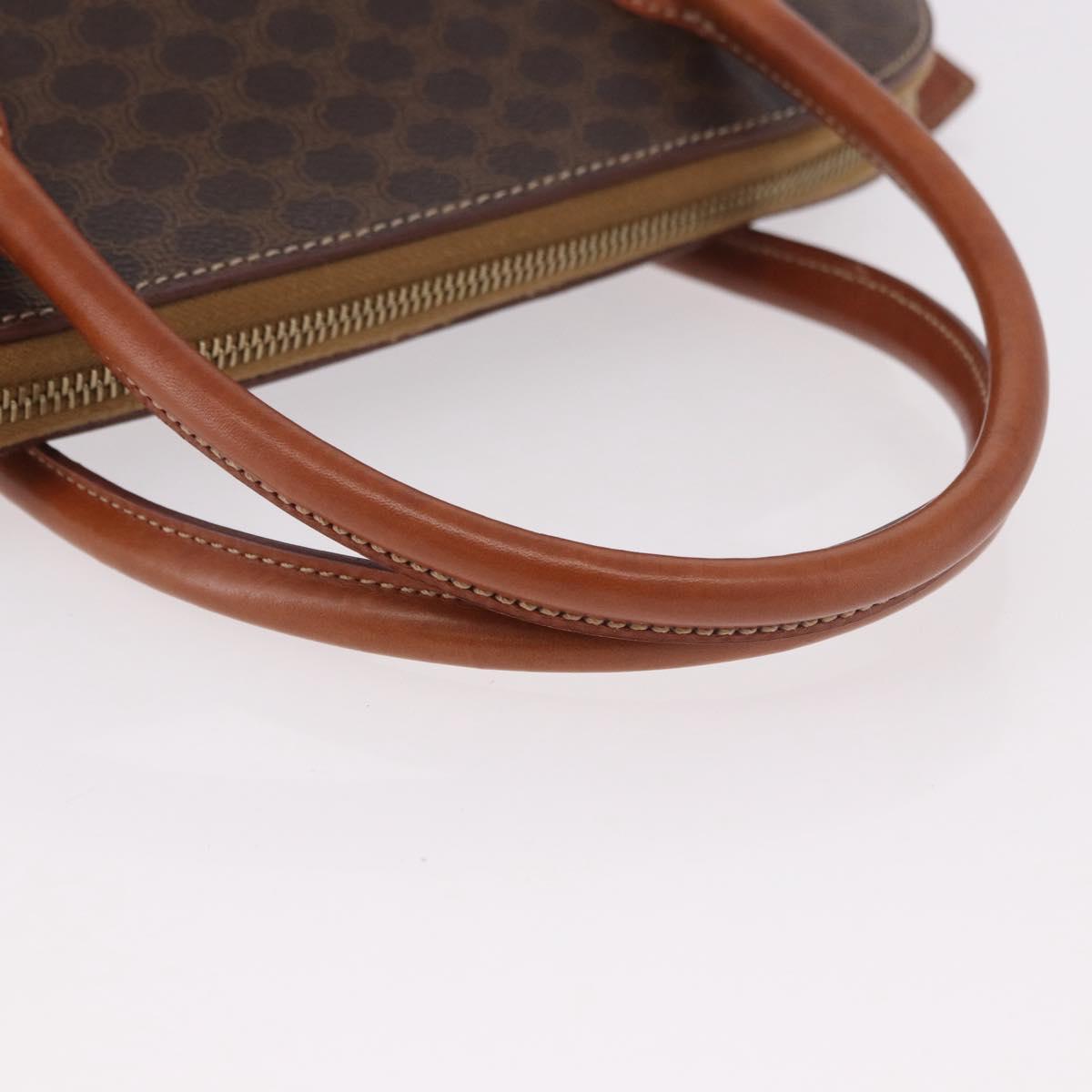 CELINE Macadam Hand Bag PVC Leather Brown Gold Auth 190952A