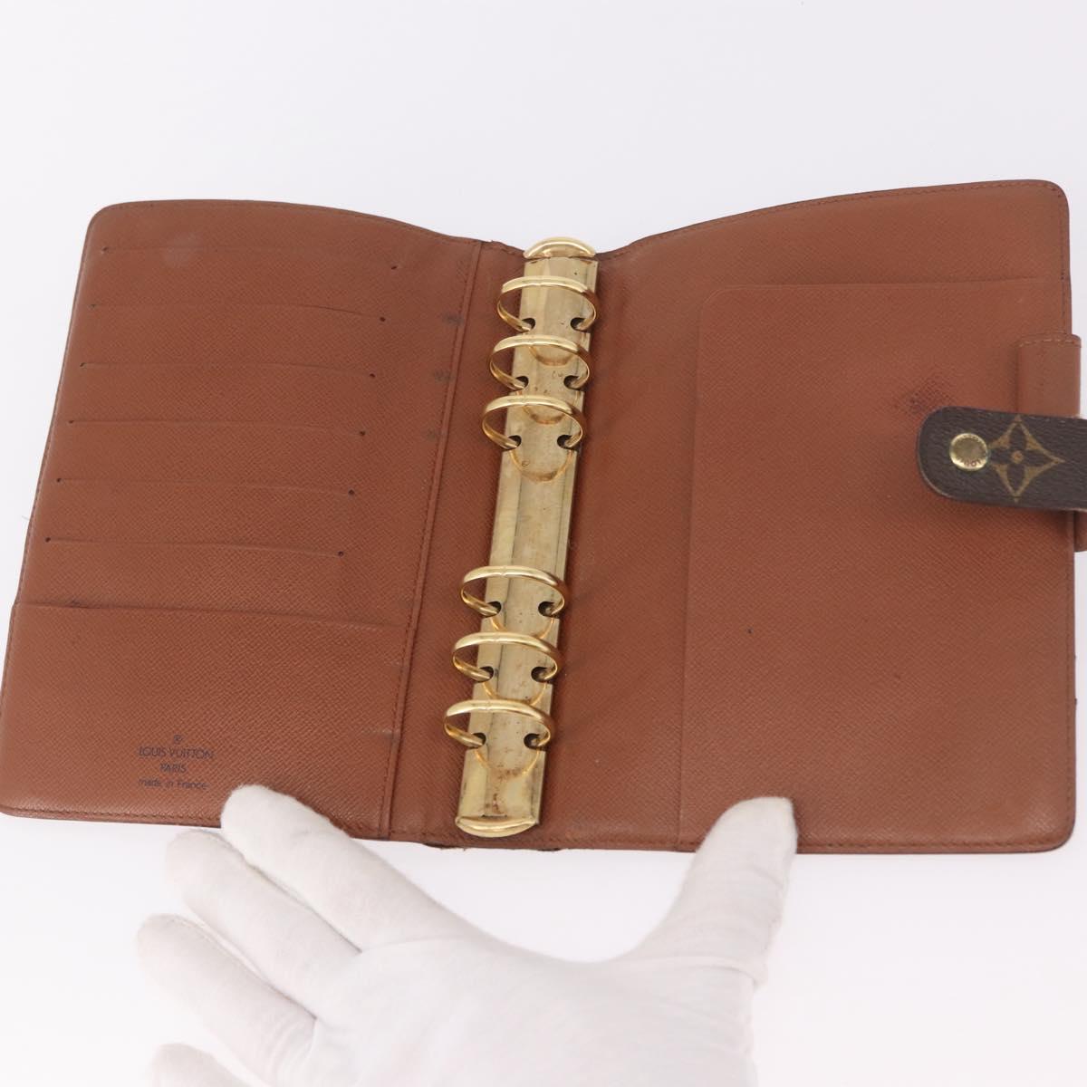 LOUIS VUITTON Monogram Agenda MM Day Planner Cover R20105 LV Auth 190953