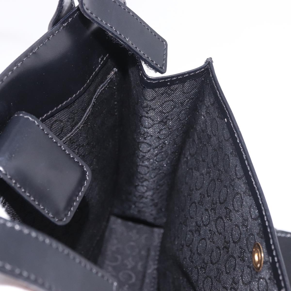 CELINE Macadam Hand Bag PVC Leather Black Gold Auth 190956A
