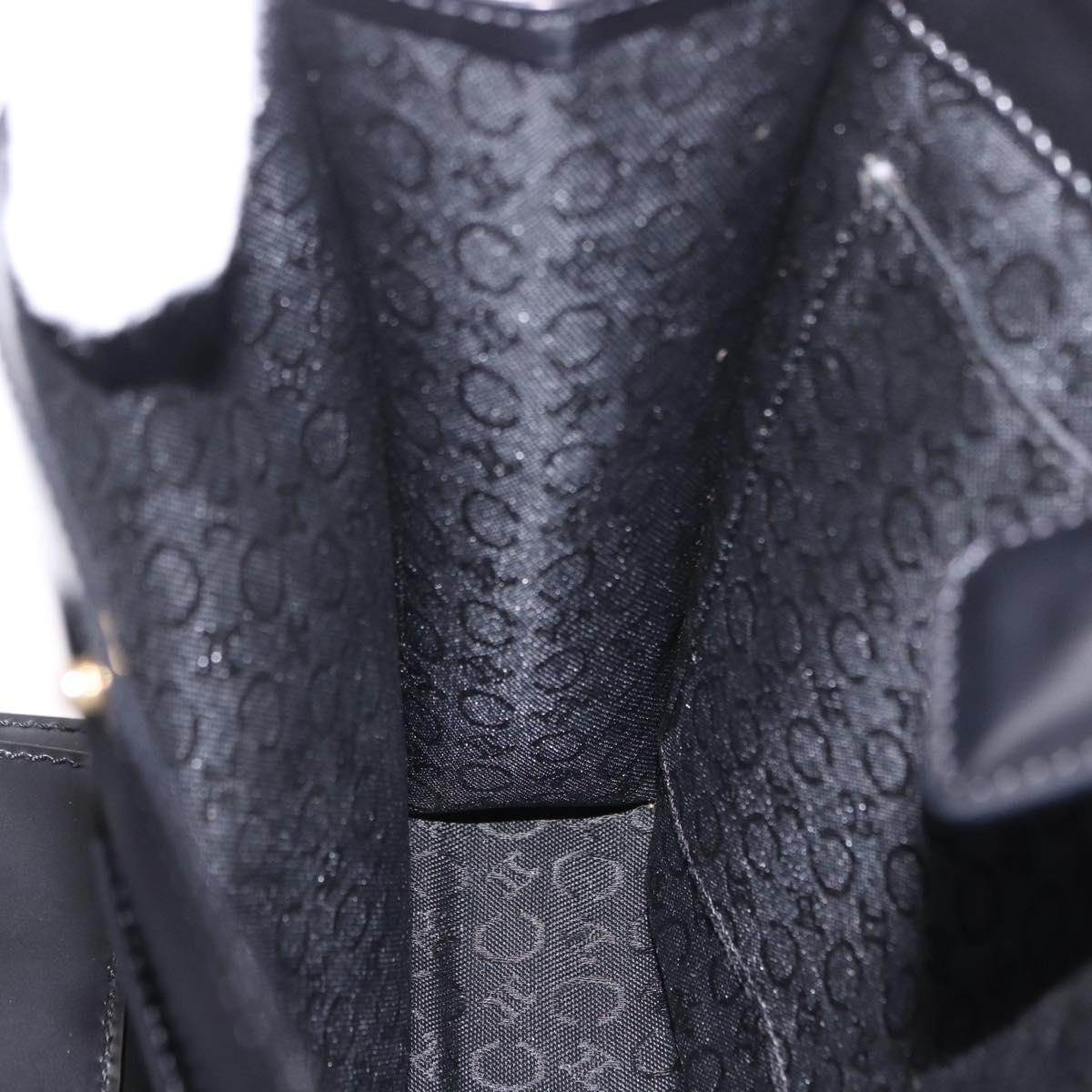 CELINE Macadam Hand Bag PVC Leather Black Gold Auth 190956A