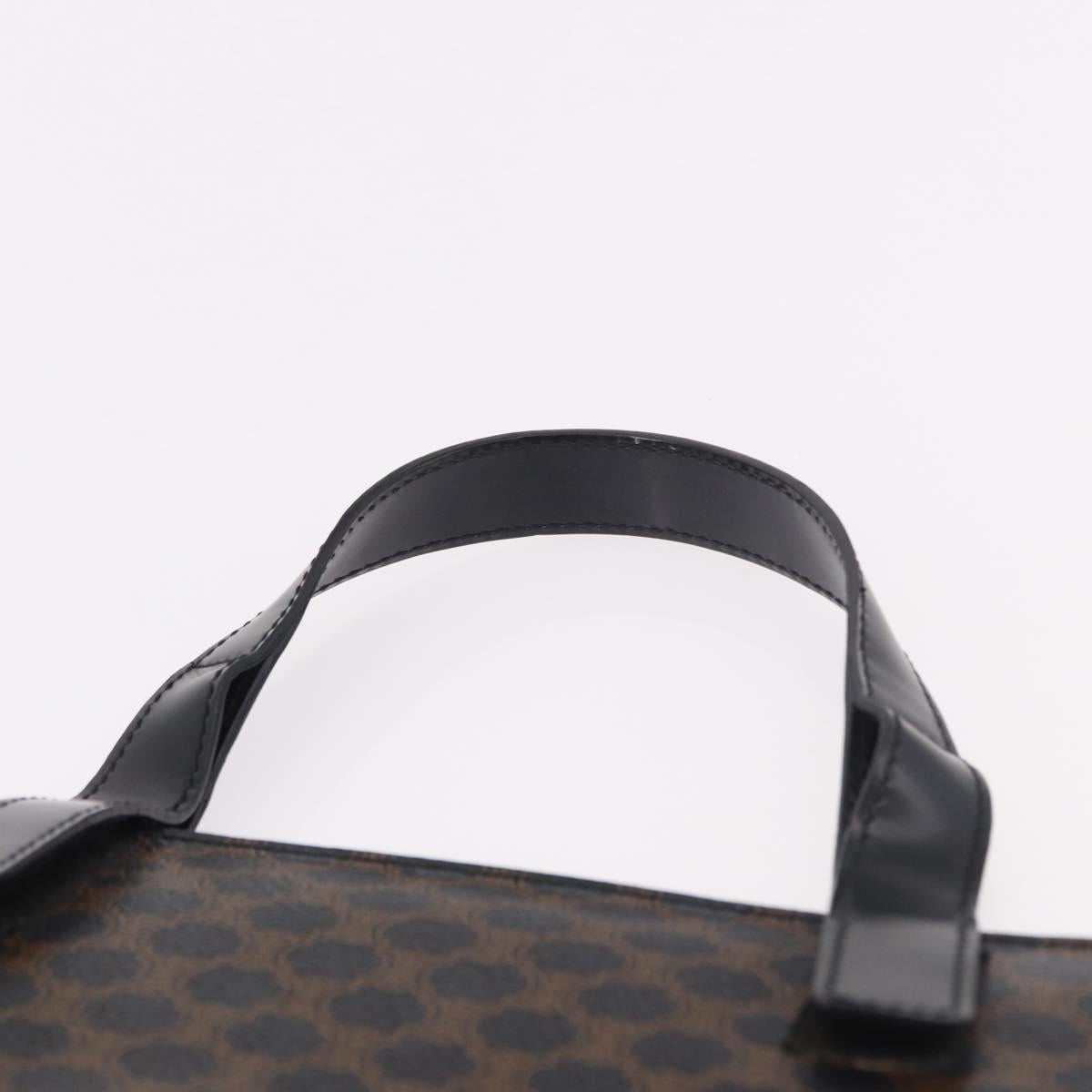 CELINE Macadam Hand Bag PVC Leather Black Gold Auth 190956A