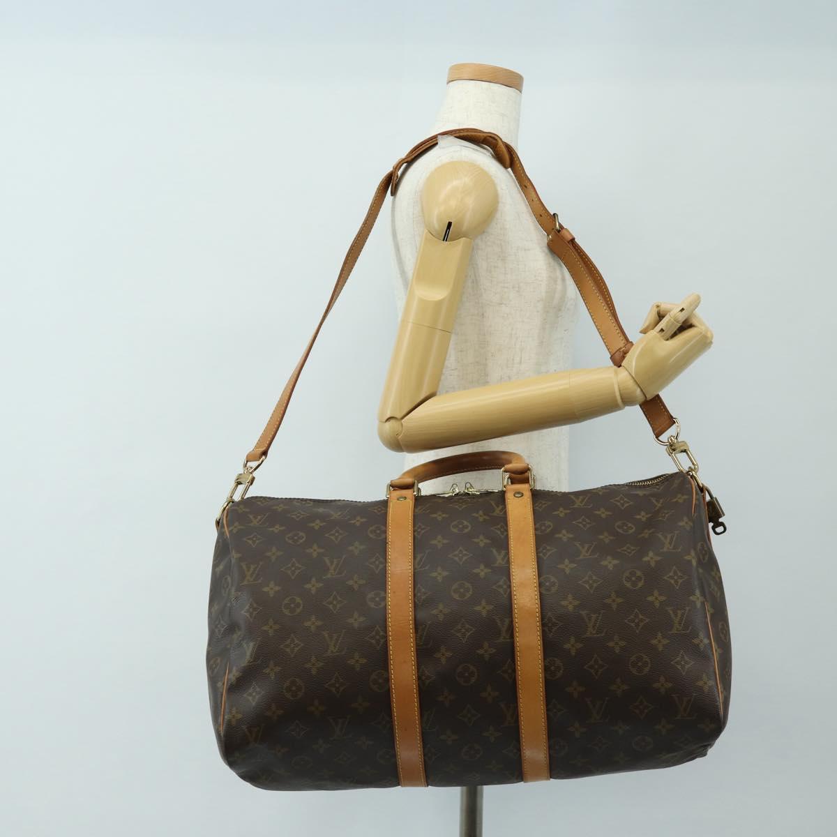 LOUIS VUITTON Monogram Keepall Bandouliere 45 Boston Bag M41418 LV Auth 190958V