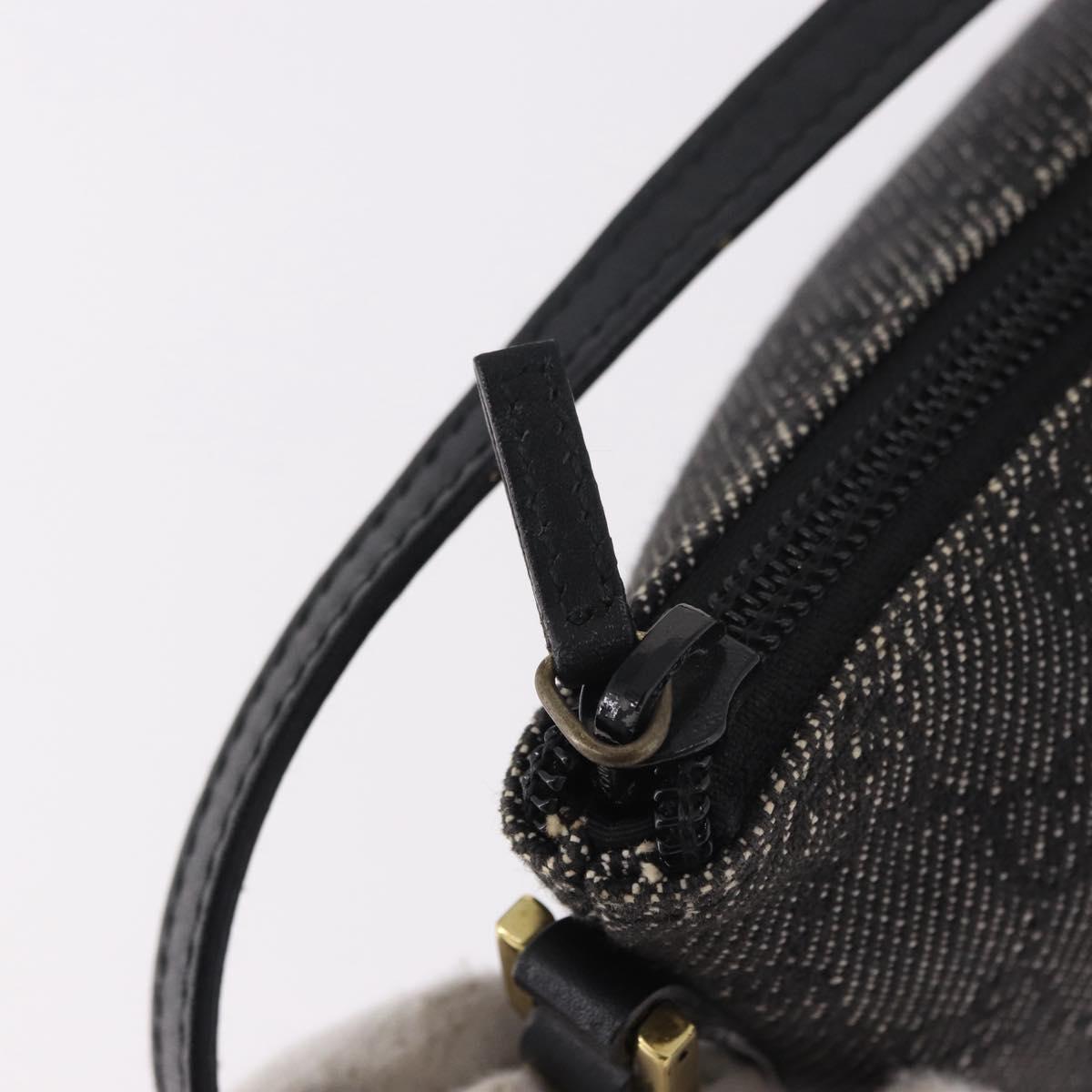 GUCCI GG Canvas Accessory Pouch Black Gold 07198 Auth 190961A