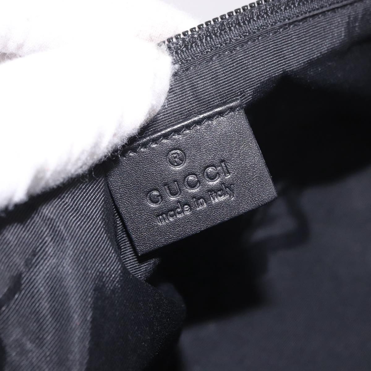 GUCCI GG Canvas Accessory Pouch Black Gold 07198 Auth 190961A
