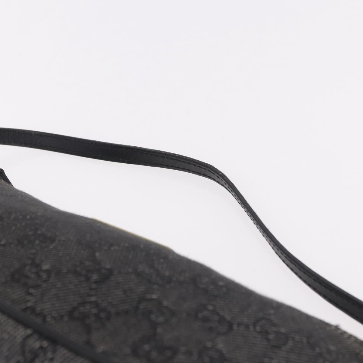 GUCCI GG Canvas Accessory Pouch Black Gold 07198 Auth 190961A