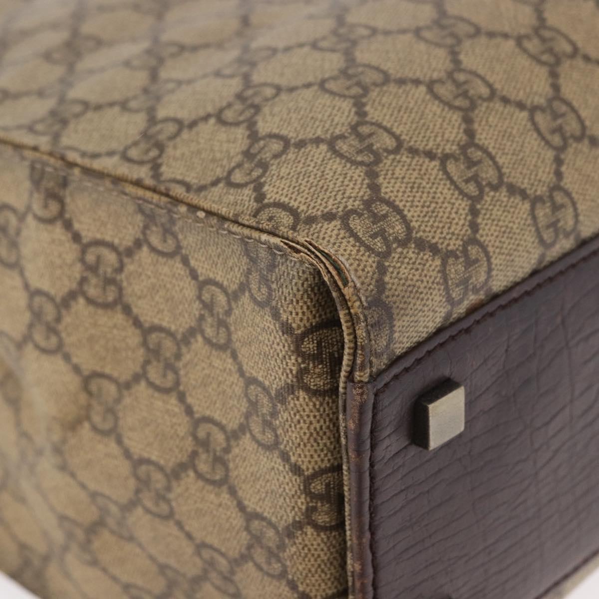 GUCCI GG Supreme Tote Bag PVC Leather Beige 91249 Auth 190967