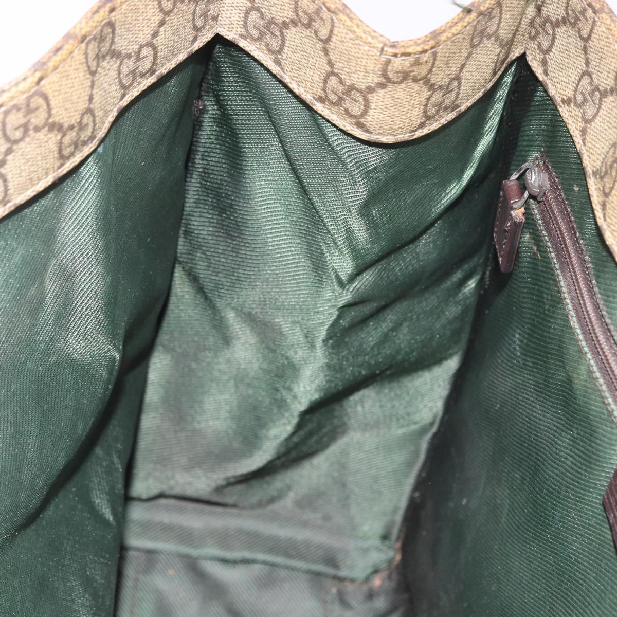 GUCCI GG Supreme Tote Bag PVC Leather Beige 91249 Auth 190967