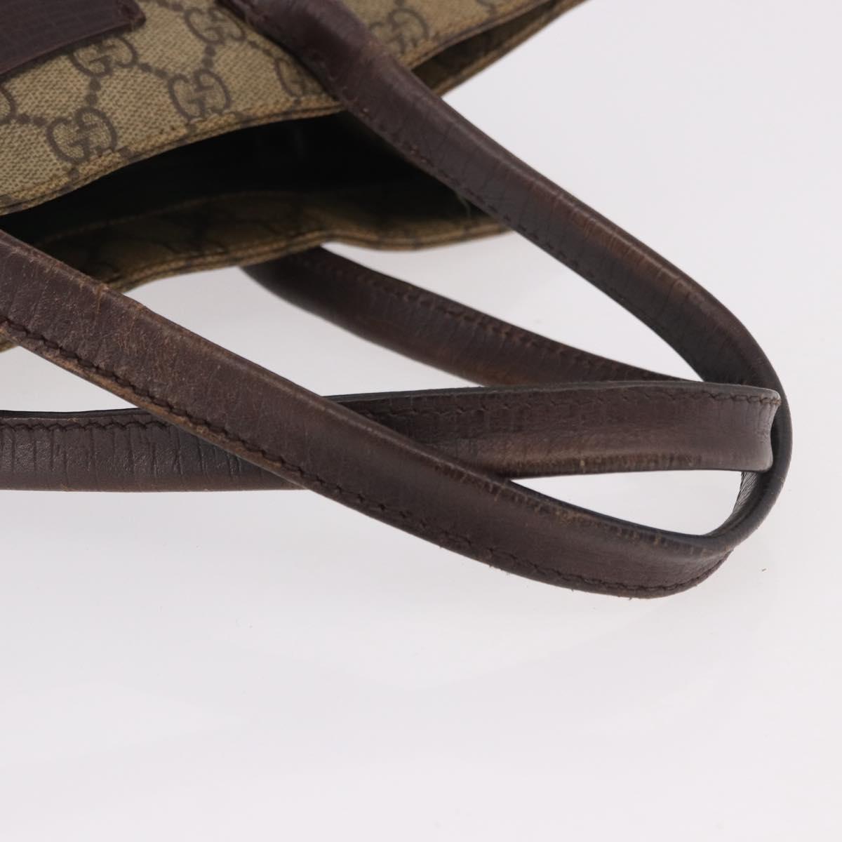 GUCCI GG Supreme Tote Bag PVC Leather Beige 91249 Auth 190967