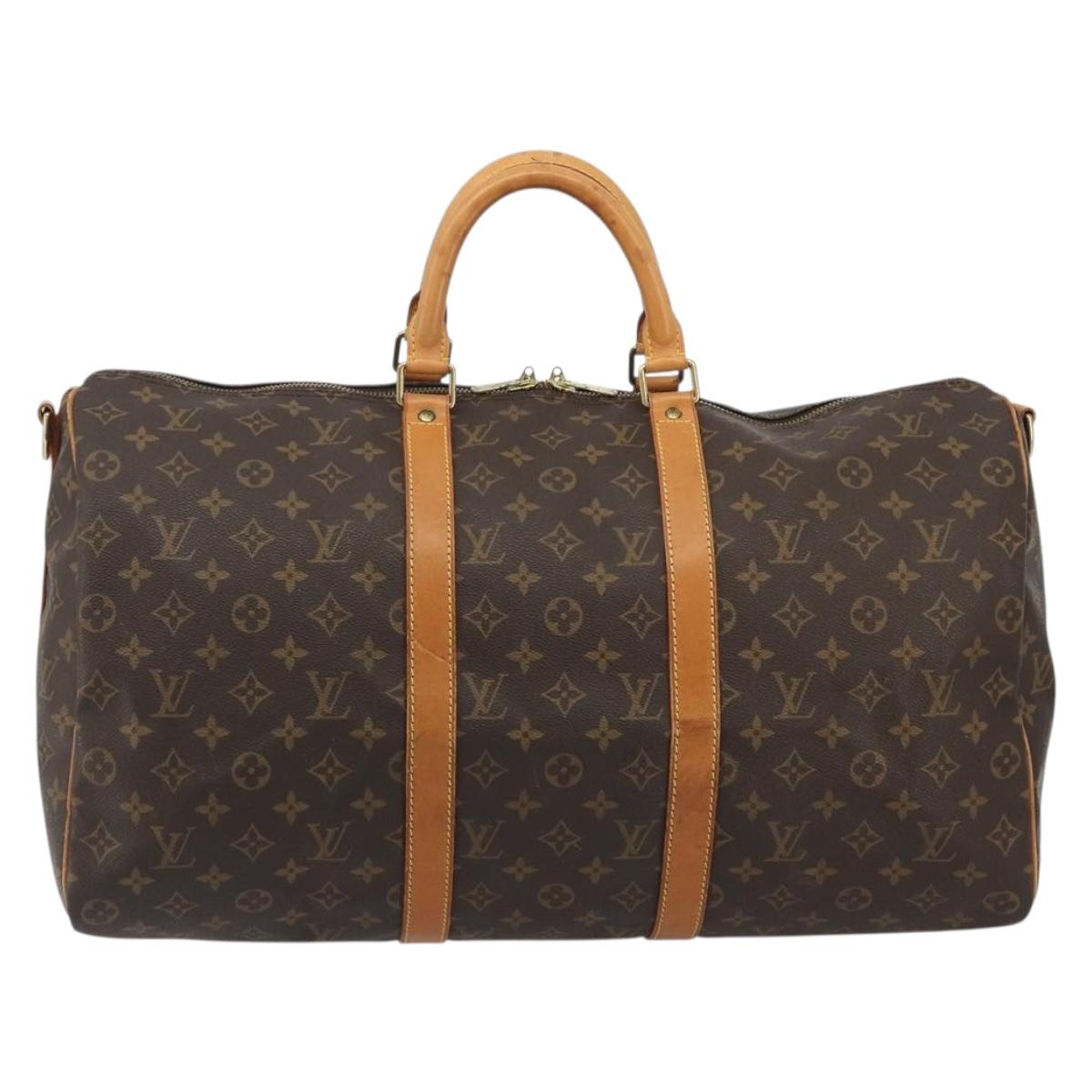 LOUIS VUITTON Monogram Keepall Bandouliere 50 Boston Bag M41416 LV Auth 190968A