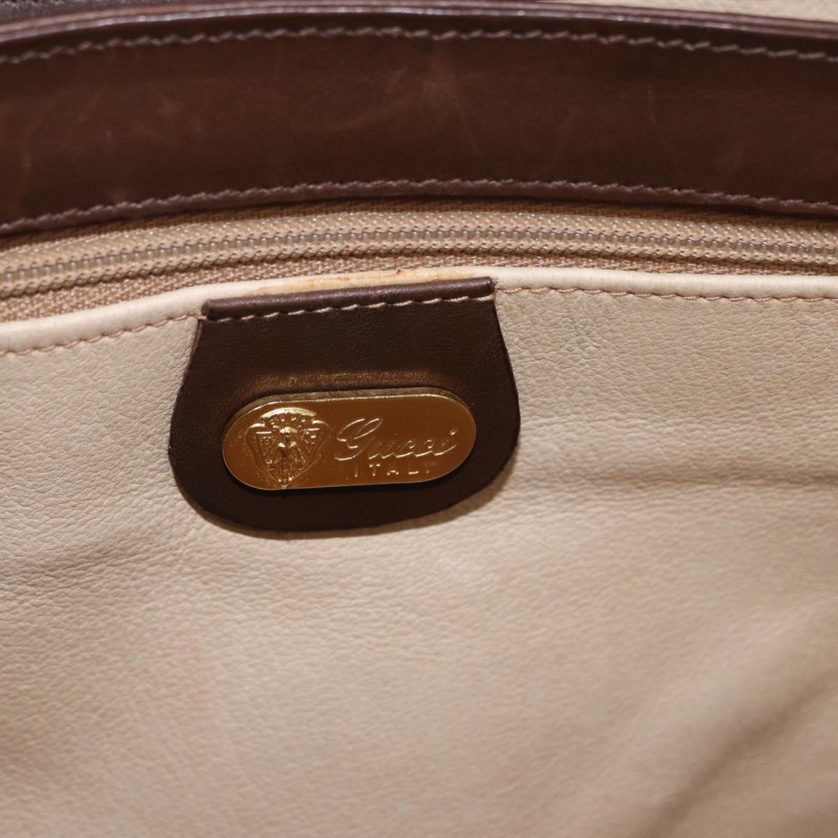 GUCCI Hand Bag Leather Brown Gold 000 46 4857 Auth 190970