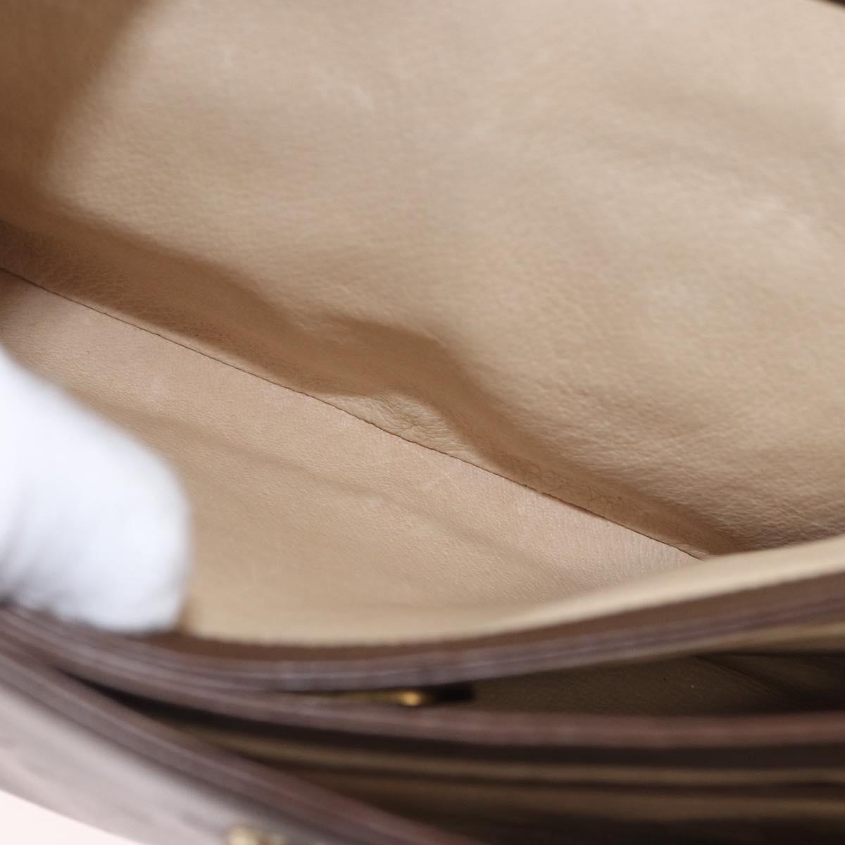 GUCCI Hand Bag Leather Brown Gold 000 46 4857 Auth 190970
