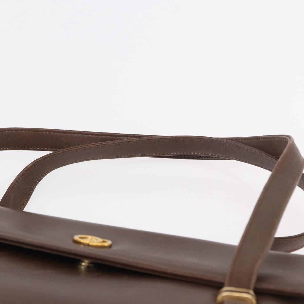 GUCCI Hand Bag Leather Brown Gold 000 46 4857 Auth 190970