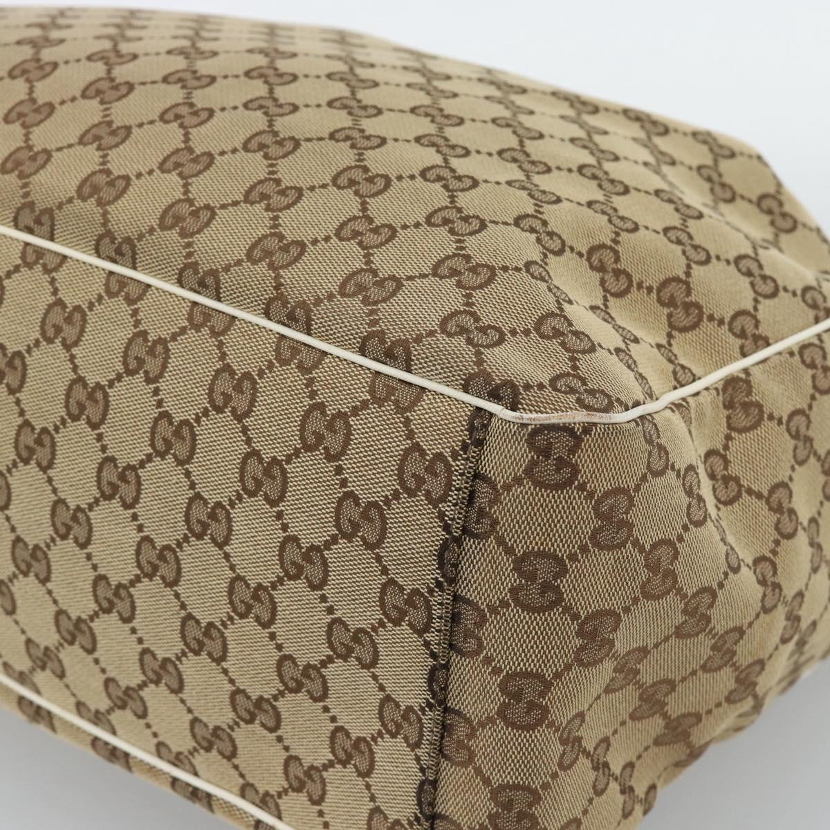 GUCCI GG Canvas Tote Bag Beige Gold 153695 Auth 190971A