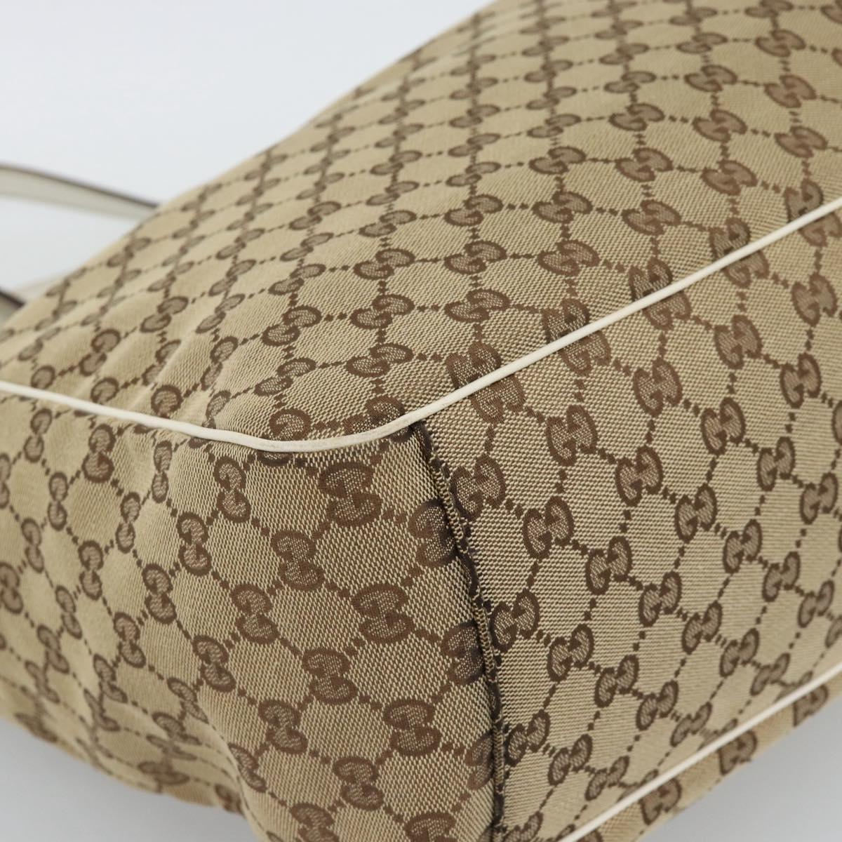 GUCCI GG Canvas Tote Bag Beige Gold 153695 Auth 190971A