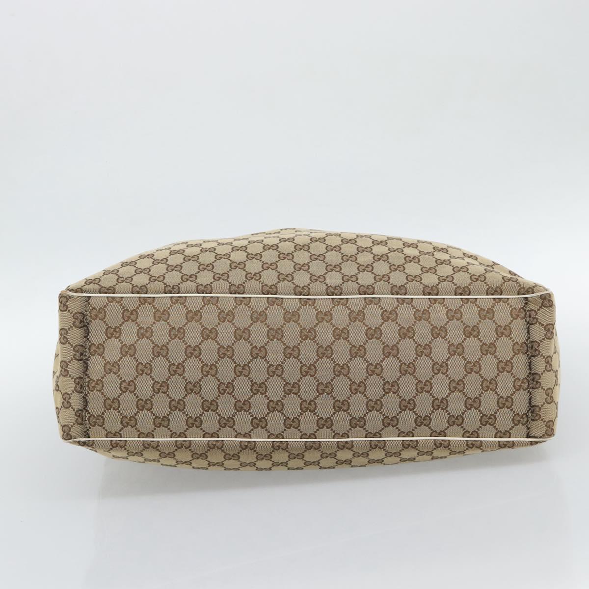 GUCCI GG Canvas Tote Bag Beige Gold 153695 Auth 190971A