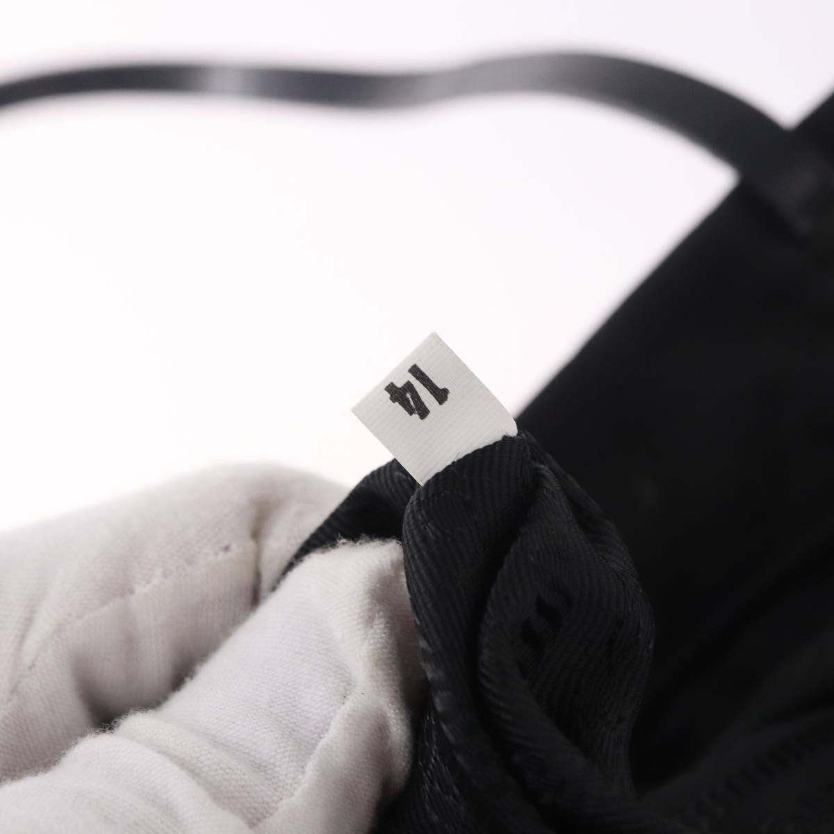 PRADA Tote Bag Nylon Black Silver Auth 190972A