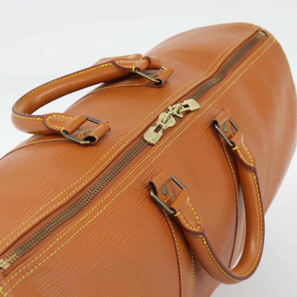 LOUIS VUITTON Epi Keepall 45 Boston Bag Brown Zipangu Gold M42978 LV Auth 190973