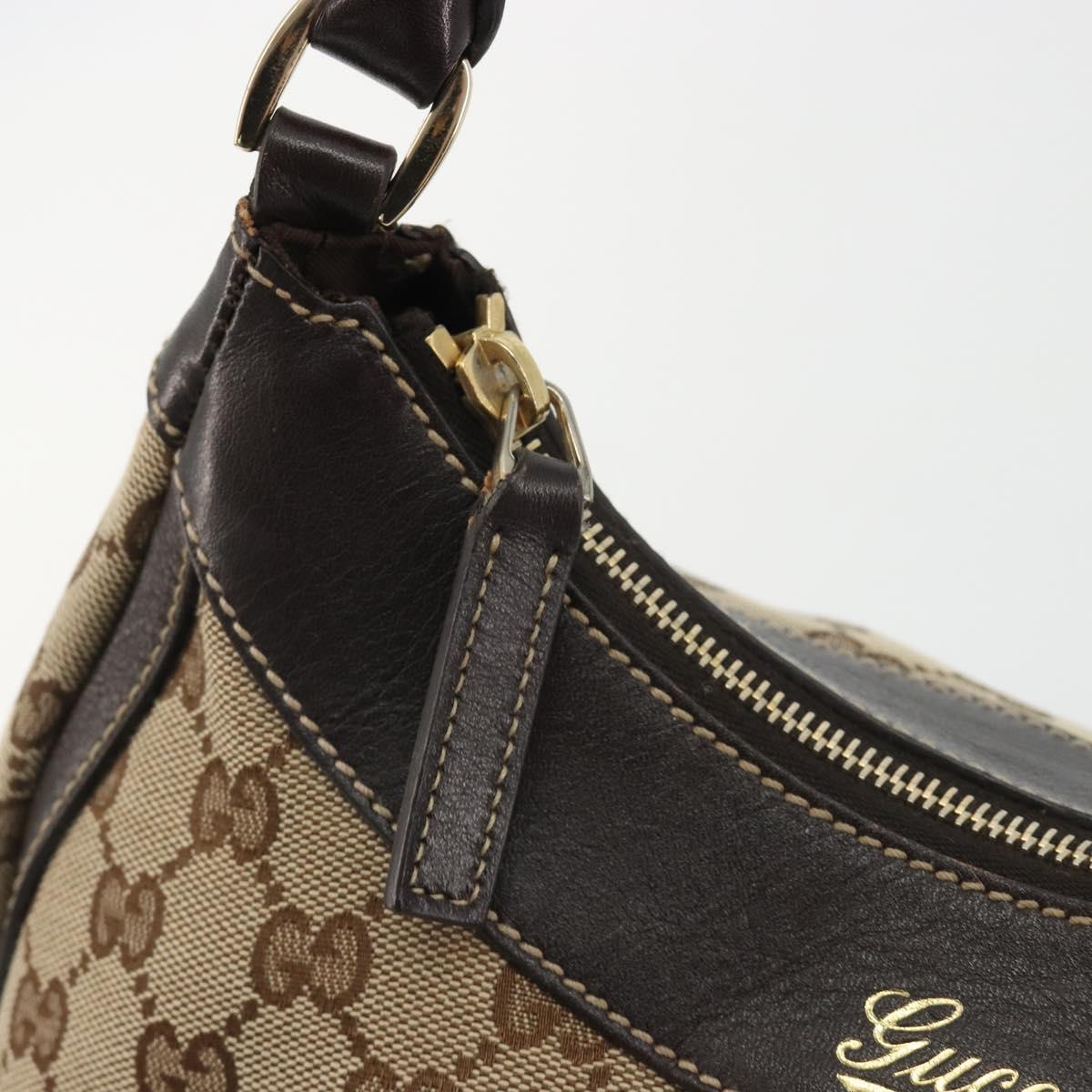 GUCCI GG Canvas Abbey Shoulder Bag Beige Gold 190525 Auth 190974SAV