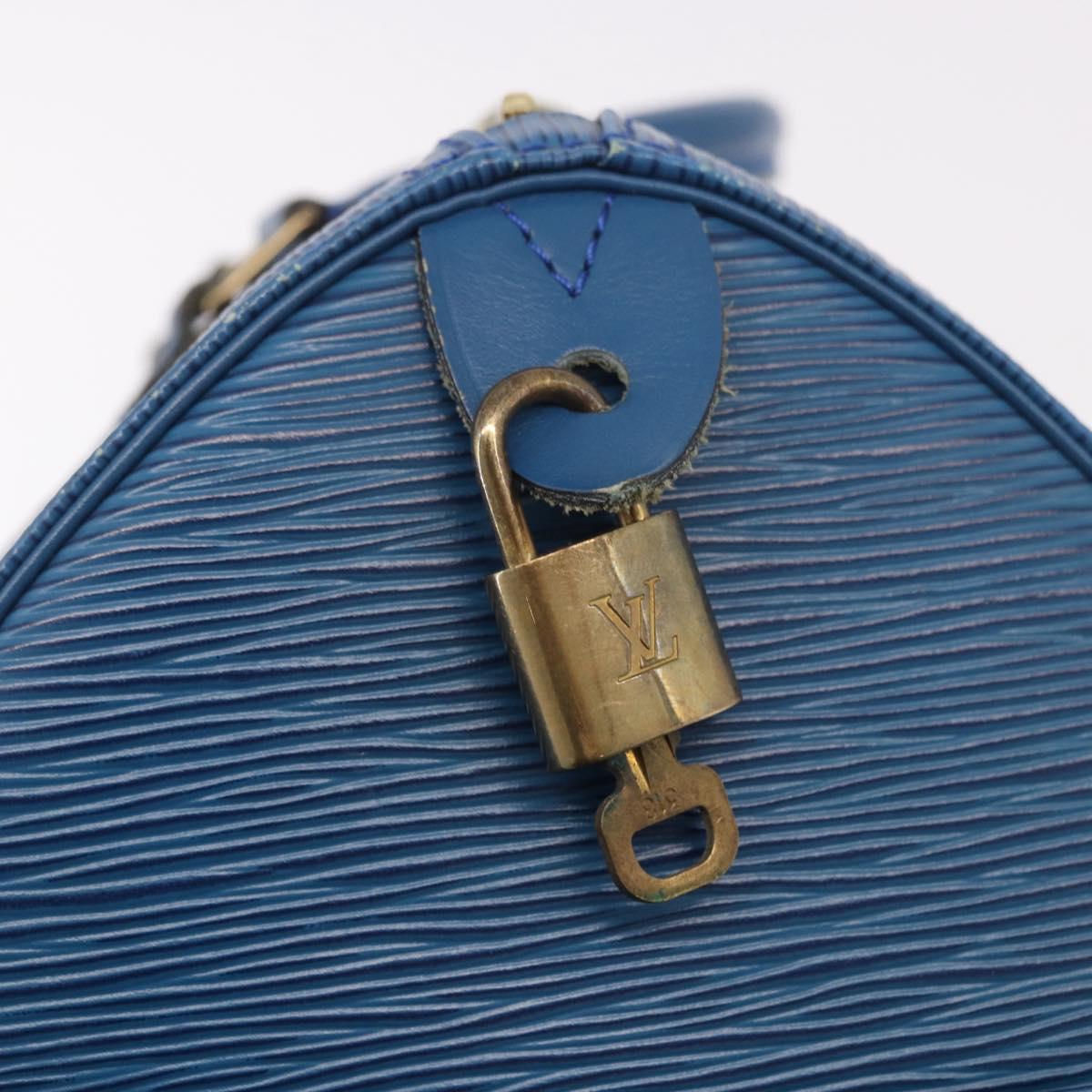 LOUIS VUITTON Epi Speedy 35 Hand Bag Toledo Blue M42995 LV Auth 190979A