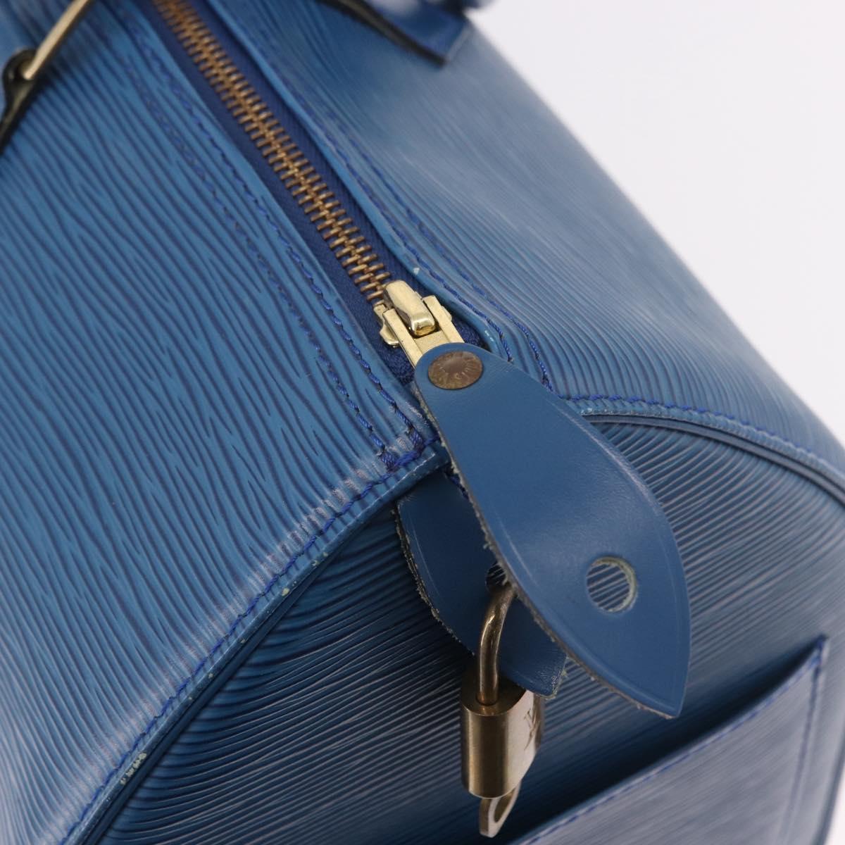 LOUIS VUITTON Epi Speedy 35 Hand Bag Toledo Blue M42995 LV Auth 190979A