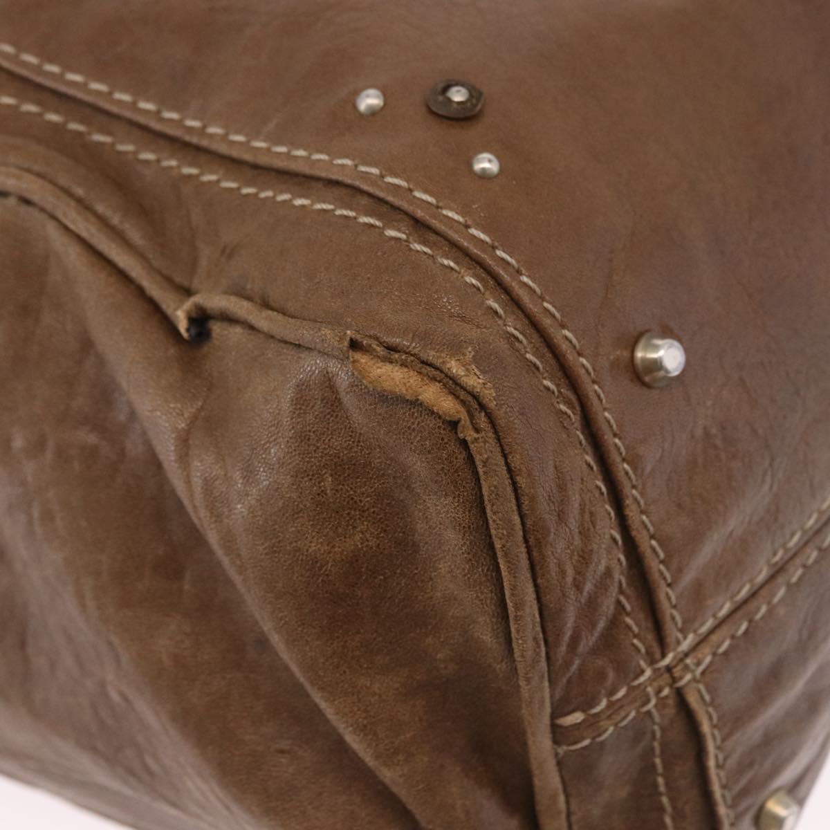 Chloe Paddington Hand Bag Leather Brown Gold Auth 190982