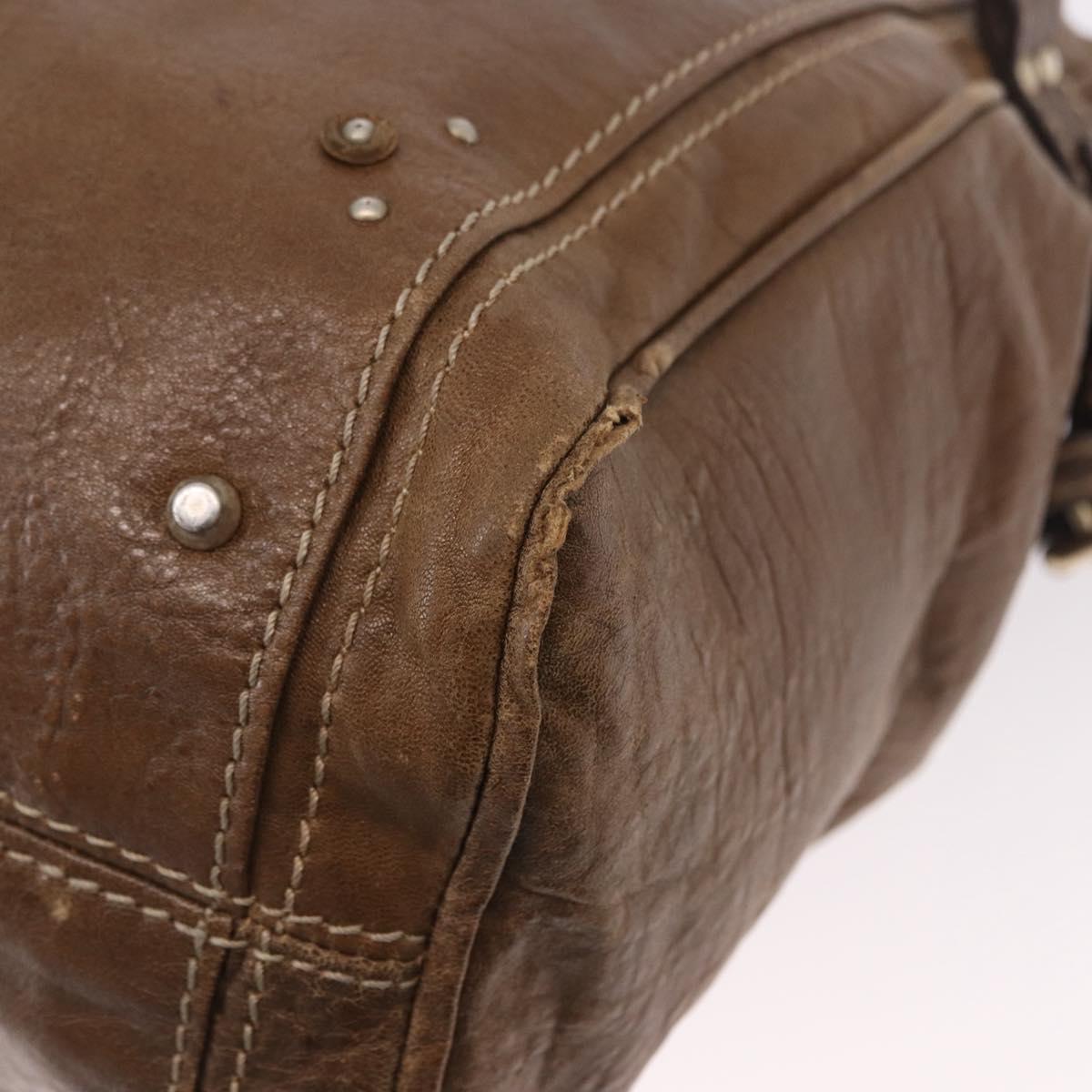 Chloe Paddington Hand Bag Leather Brown Gold Auth 190982