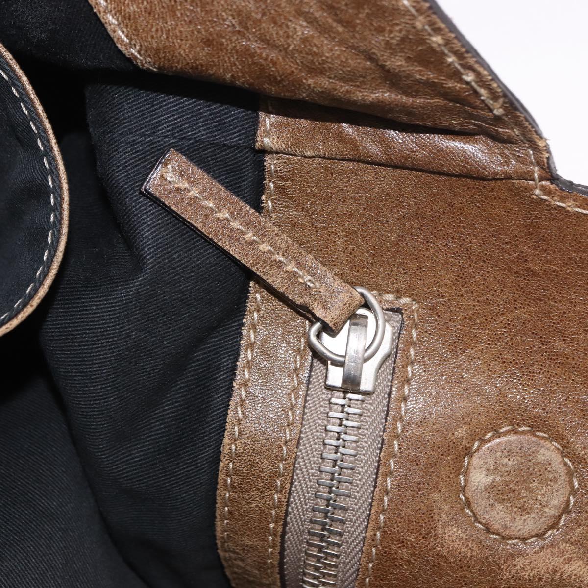 Chloe Paddington Hand Bag Leather Brown Gold Auth 190982