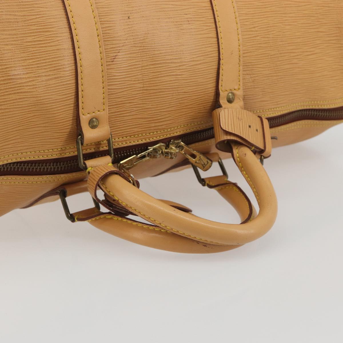 LOUIS VUITTON Epi Keepall 50 Boston Bag Beige M42941 LV Auth 190983A