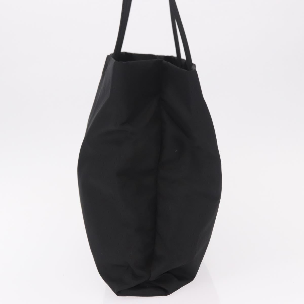 PRADA Tote Bag Nylon Black Silver Auth 190985A