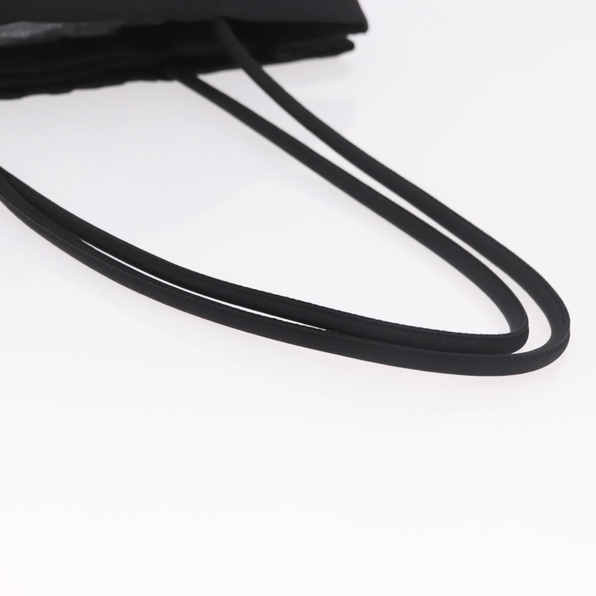 PRADA Tote Bag Nylon Black Silver Auth 190985A