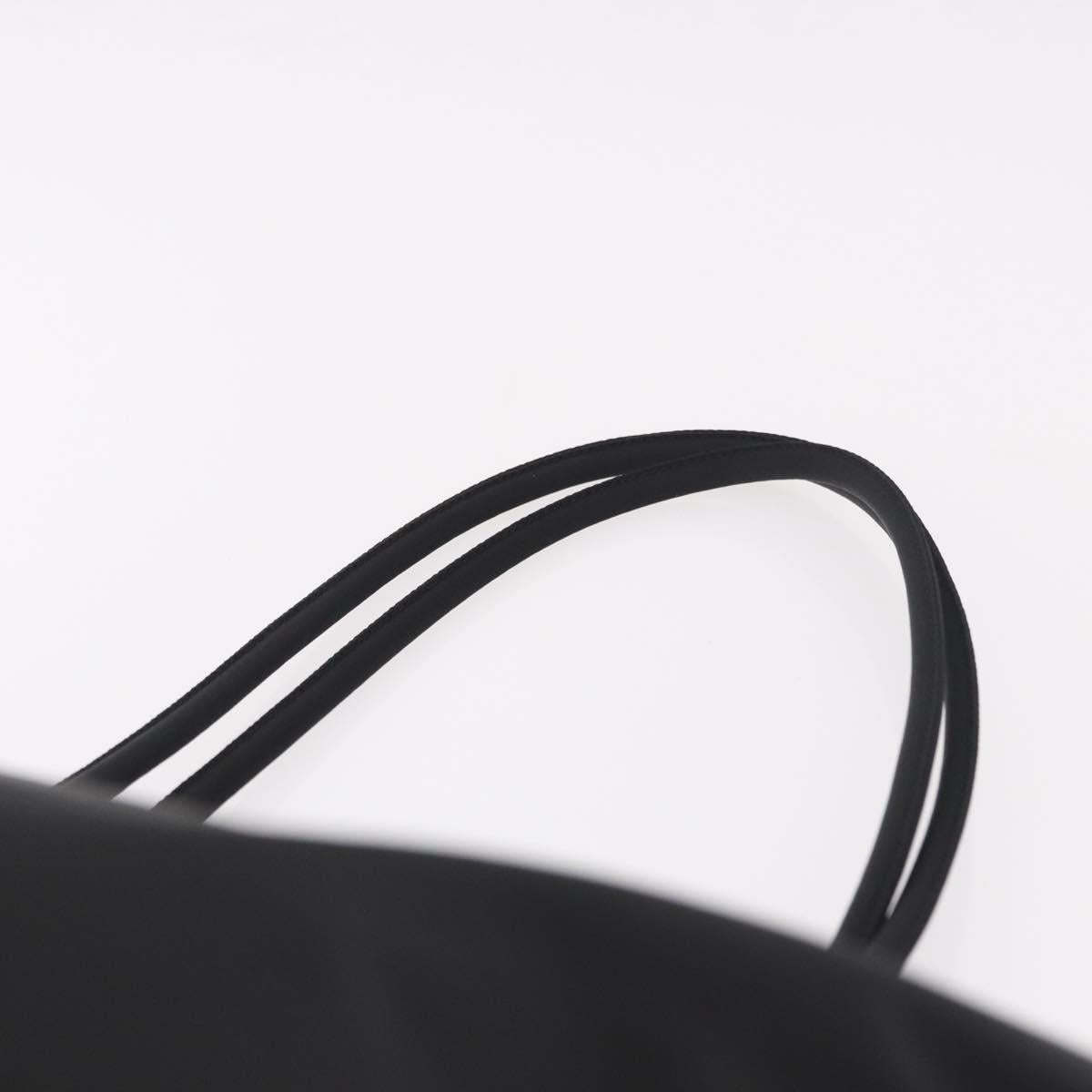 PRADA Tote Bag Nylon Black Silver Auth 190985A