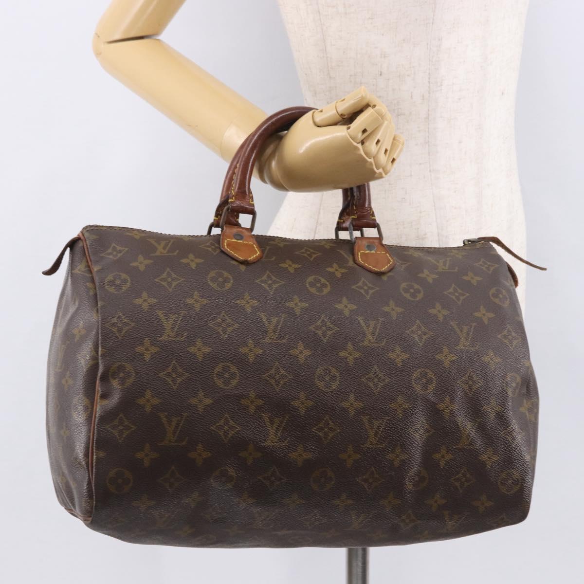 LOUIS VUITTON Monogram Speedy 35 Hand Bag M41524 LV Auth 190989