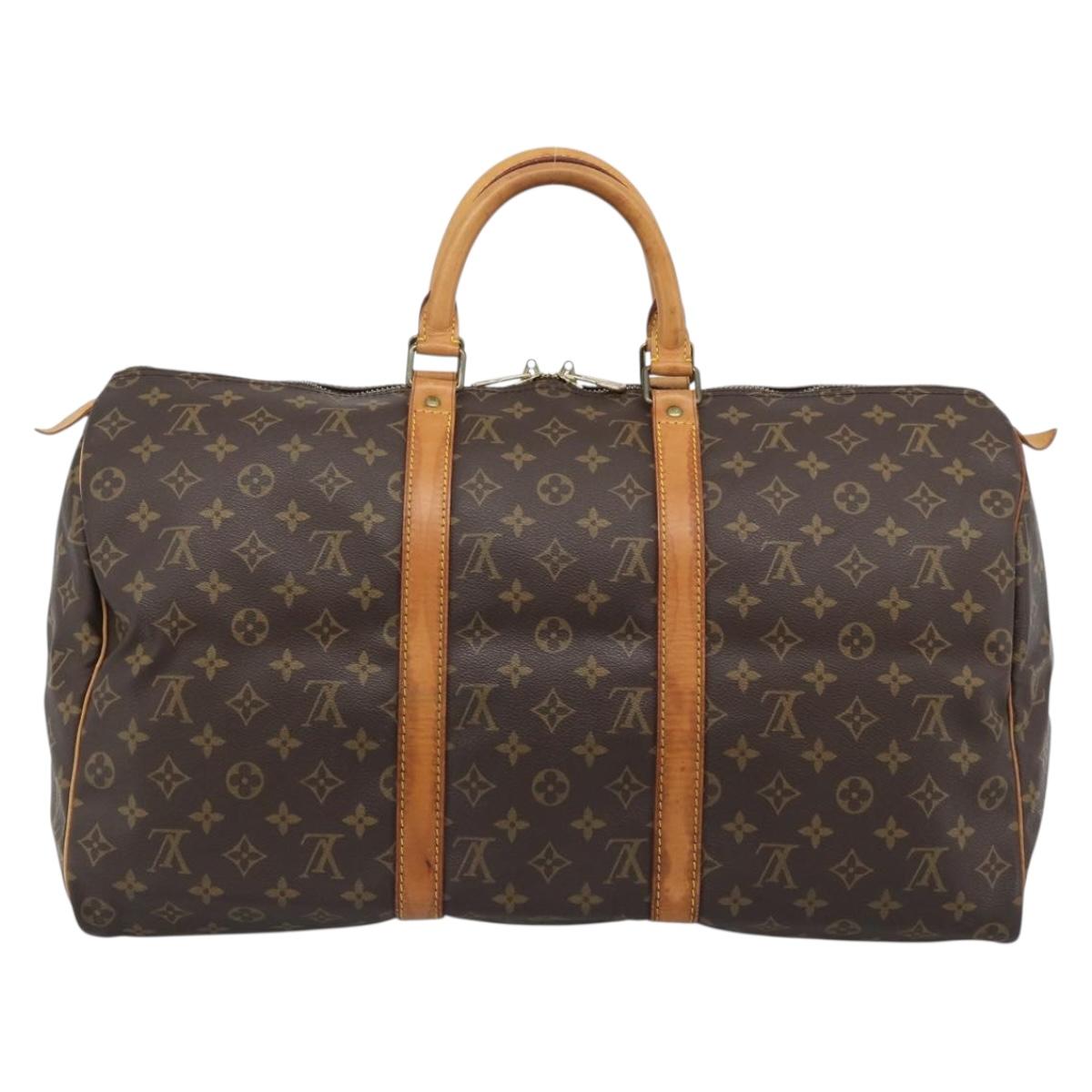 LOUIS VUITTON Monogram Keepall 50 Boston Bag M41426 LV Auth 190998