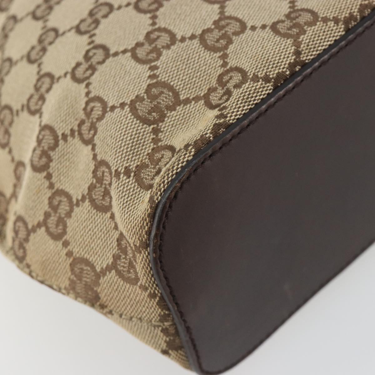 GUCCI GG Canvas Shoulder Bag Beige Silver 107752 Auth 191004A