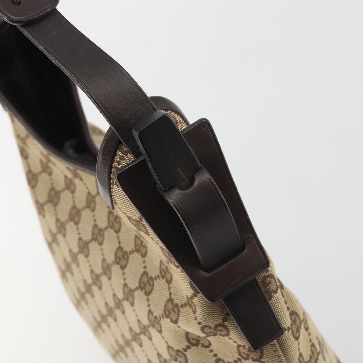 GUCCI GG Canvas Shoulder Bag Beige Silver 107752 Auth 191004A