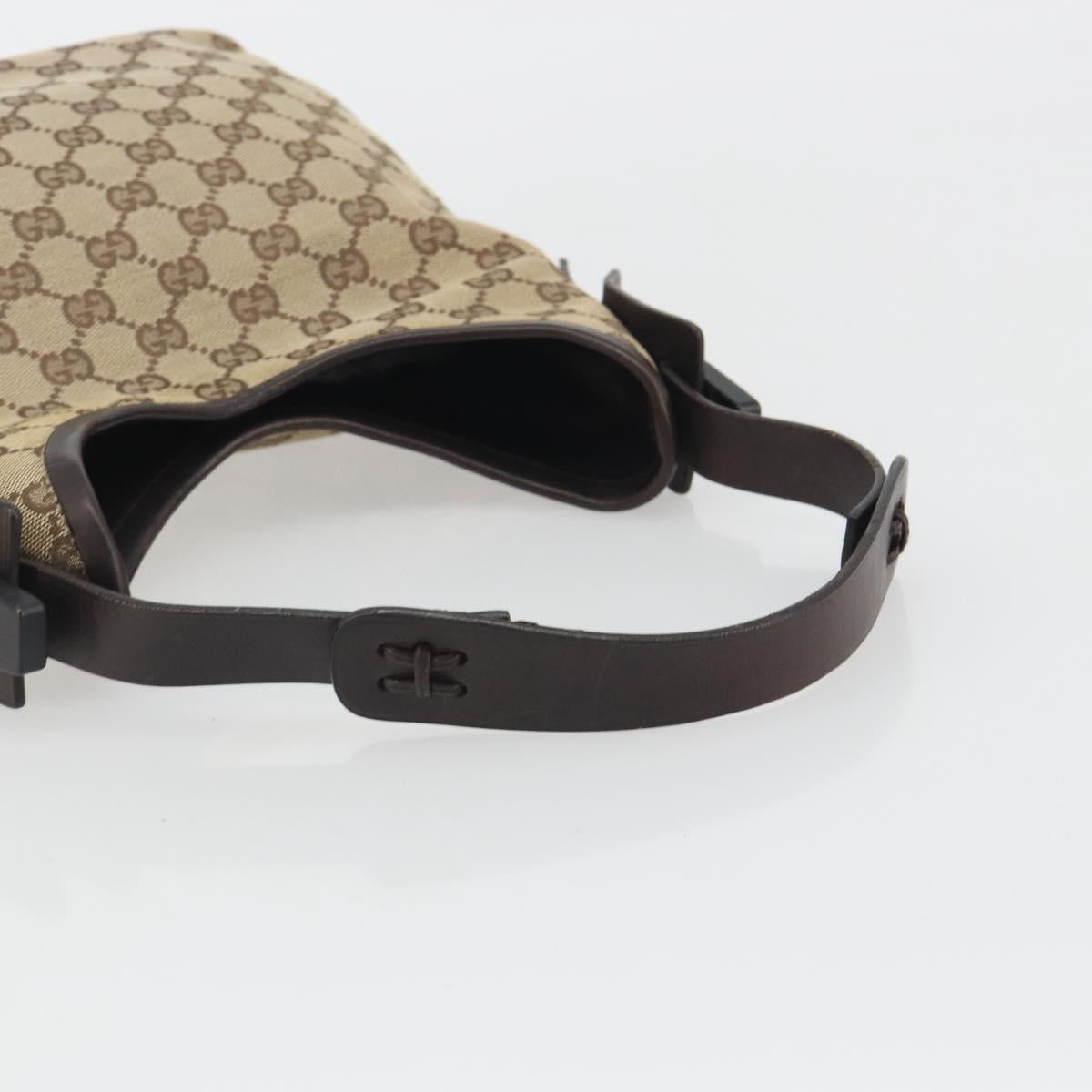GUCCI GG Canvas Shoulder Bag Beige Silver 107752 Auth 191004A