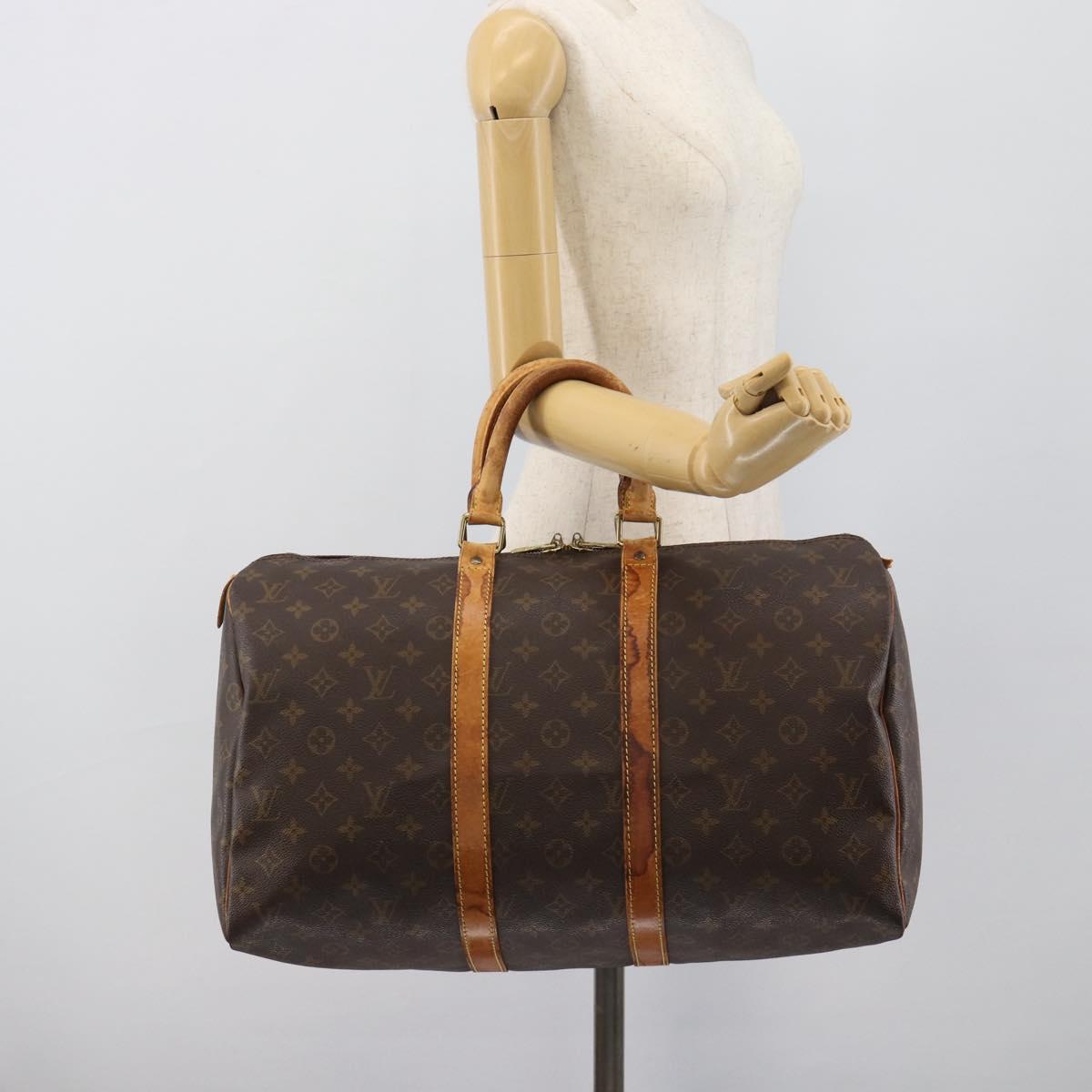 LOUIS VUITTON Monogram Keepall 50 Boston Bag M41426 LV Auth 191008