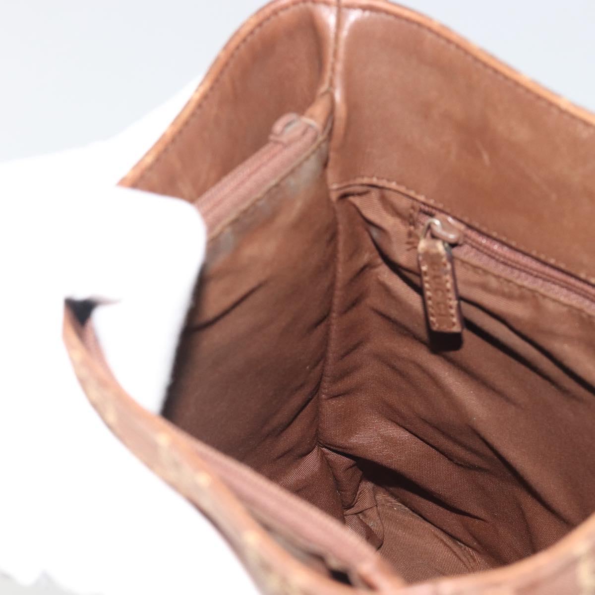 GUCCI GG Canvas Shoulder Bag Brown Gold 001 4286 Auth 191009