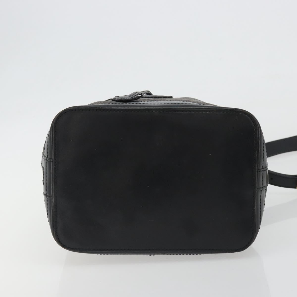 CELINE Macadam Shoulder Bag PVC Leather Black Gold Auth 191016