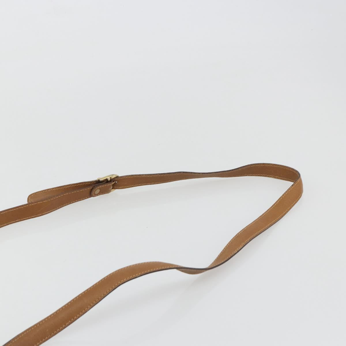 CELINE Macadam Shoulder Bag PVC Leather Beige Gold Auth 191017A