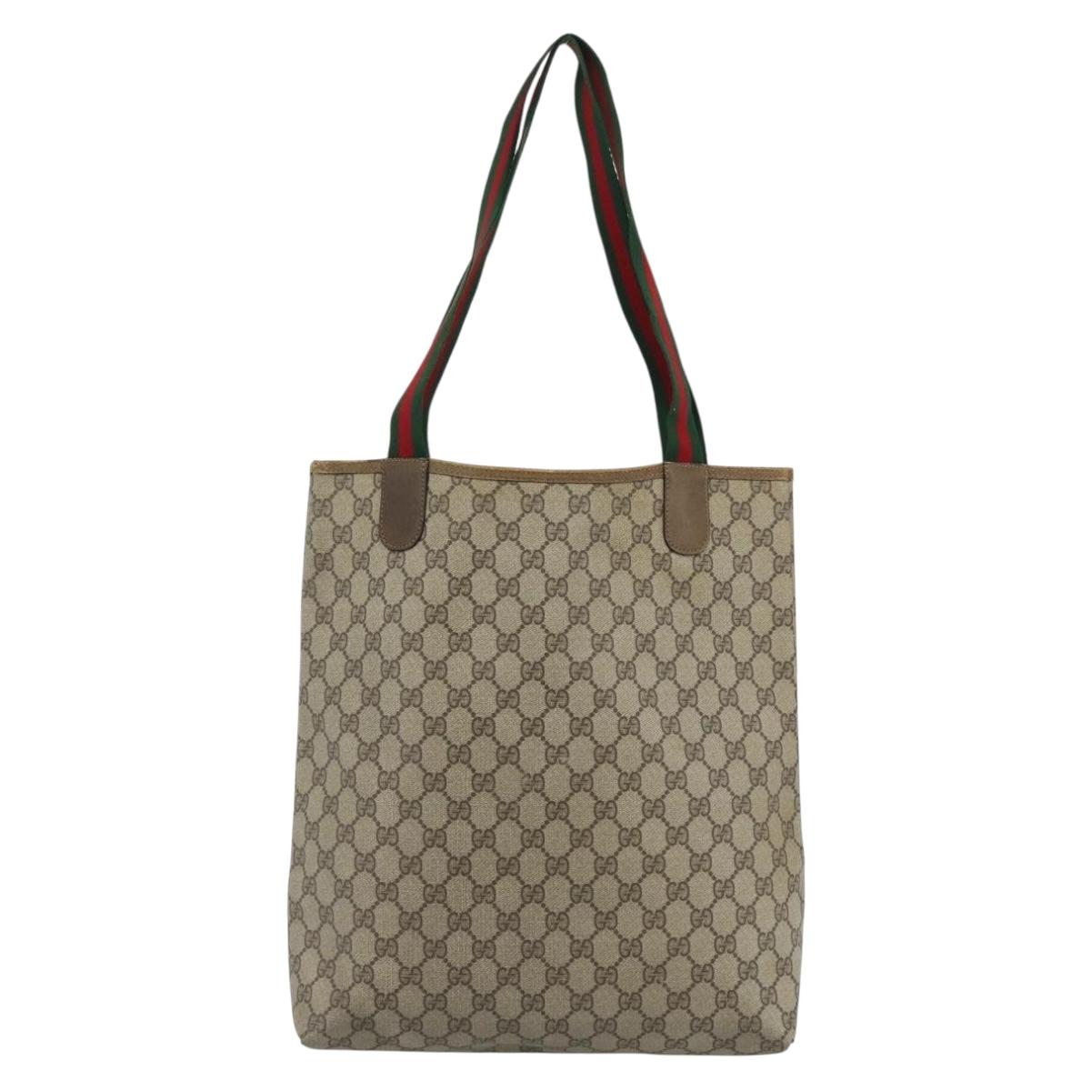 GUCCI GG Supreme Tote Bag PVC Leather Beige 39 02 003 Auth 191018