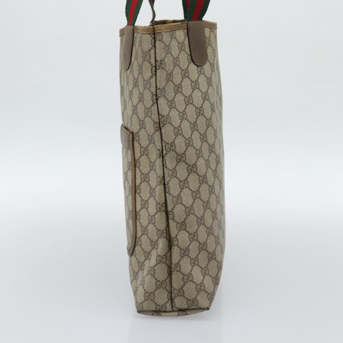 GUCCI GG Supreme Tote Bag PVC Leather Beige 39 02 003 Auth 191018