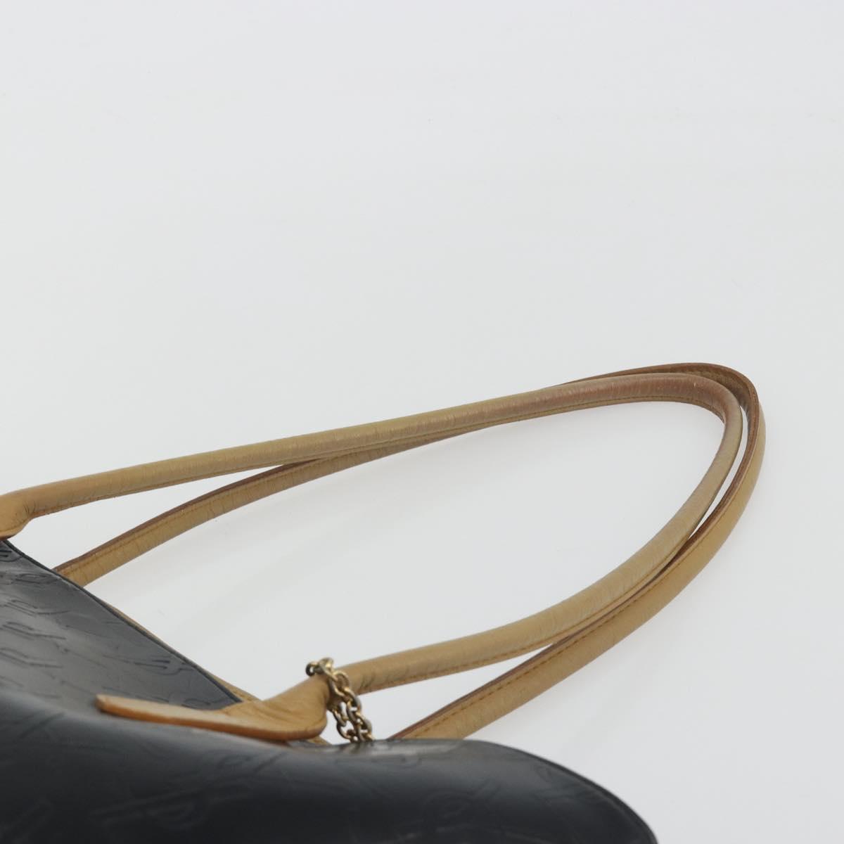 SAINT LAURENT Tote Bag Leather Black Beige Auth 191020