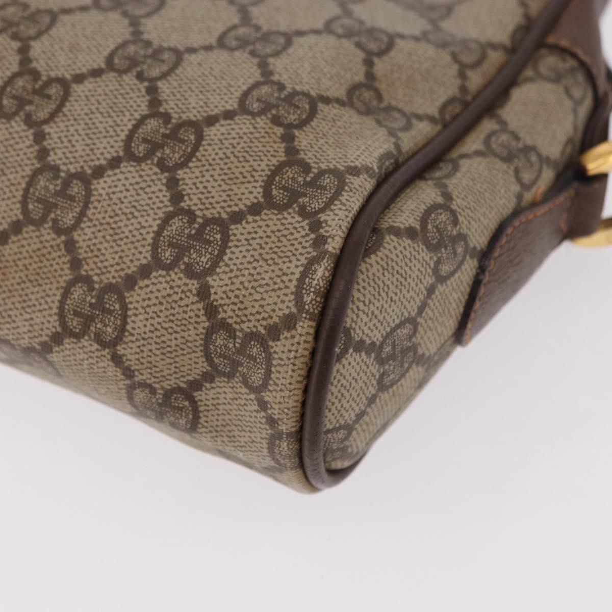 GUCCI GG Supreme Shoulder Bag PVC Leather Beige Gold 56 01 087 Auth 191029