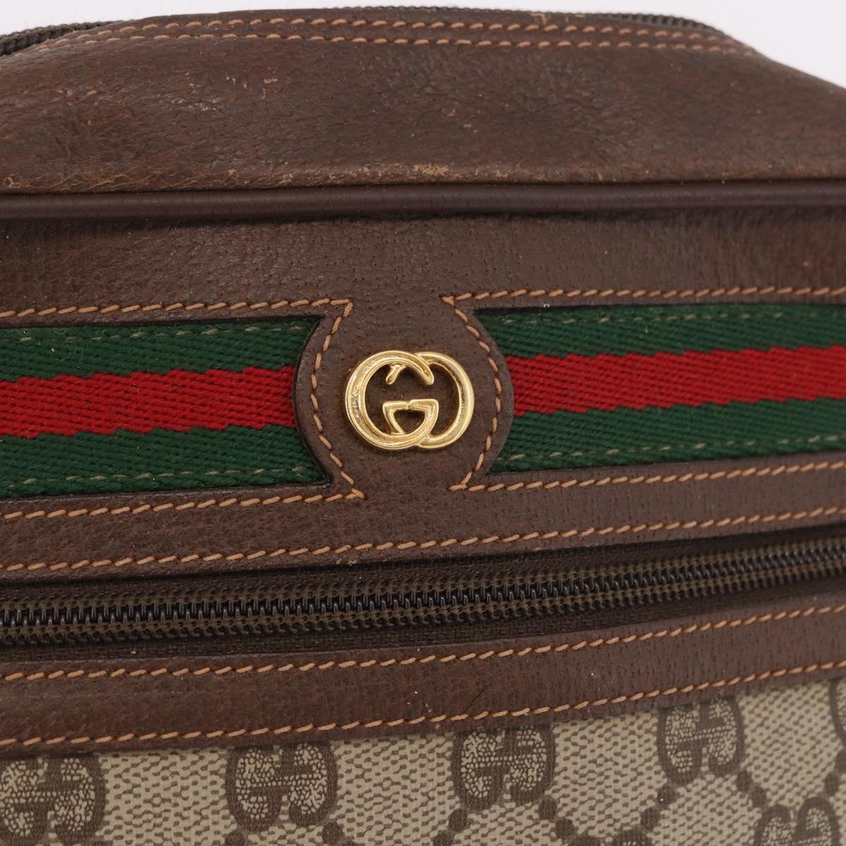 GUCCI GG Supreme Shoulder Bag PVC Leather Beige Gold 56 01 087 Auth 191029