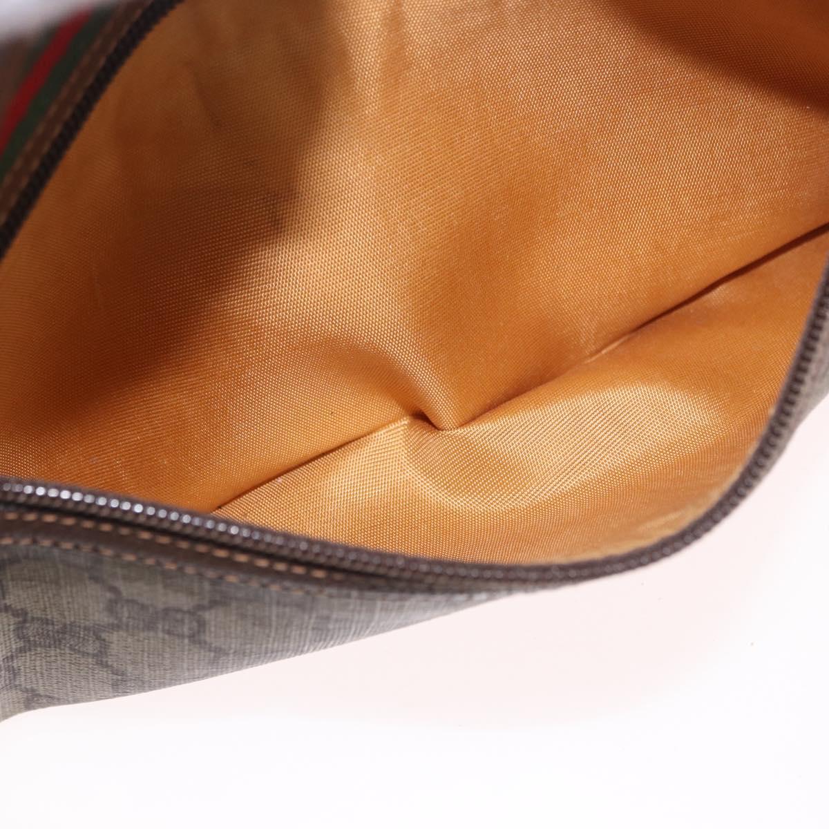 GUCCI GG Supreme Shoulder Bag PVC Leather Beige Gold 56 01 087 Auth 191029