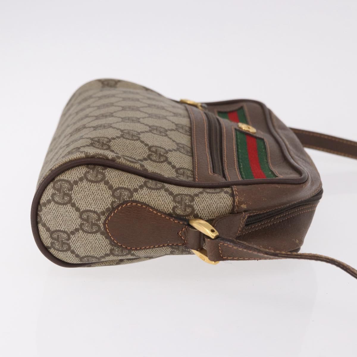 GUCCI GG Supreme Shoulder Bag PVC Leather Beige Gold 56 01 087 Auth 191029